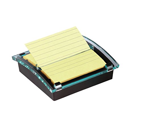 Post-it Z-Notes Dispenser XL, Schwarz und Post-it Super Sticky Z-Notes Im Großformat, Gelb, Liniert, 101 mm x 101 mm, 90 Blatt - für Schule, Zuhause und Büro von Post-it