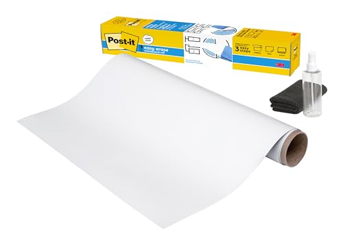 Post-it Easy Erase Whiteboard-Oberfläche, Weiß, 121.9 cm x 242 cm, 1 Rolle/Packung von Post-it