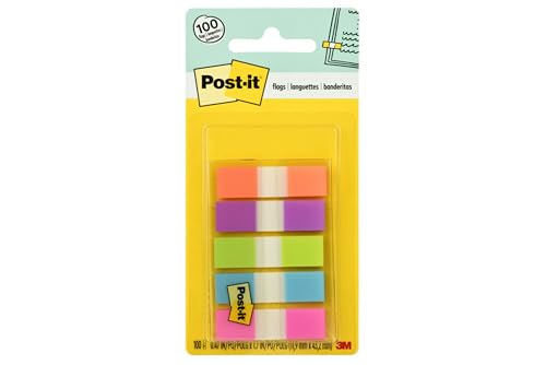 Post-it Index Haftstreifen, Mini, Verschiedene Neonfarben, 11.9 mm x 43.2 mm, 100 Haftstreifen - Für Dokumente und Wichtige Informationen von Post-it