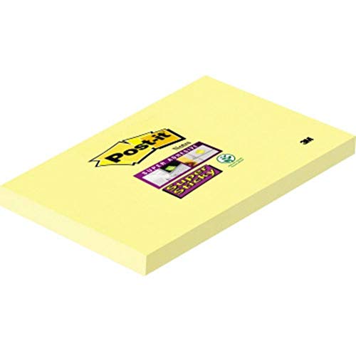 Post-it Notes Super Sticky repositionierbar 90 Blatt, 76 x 127 mm, Gelb, 652003, 127x76 mm von Post-it