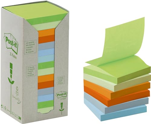 Post-it R3301RPT Haftnotiz Recycling Z-Notes Tower Pastel Rainbow von Post-it