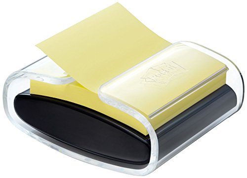 Post-it Z-Notes PRO Abroller, Schwarz und 1 Block Super Sticky Z-Notes, Gelb, 76 mm x 76 mm - für Schule, Zuhause und Büro von Post-it