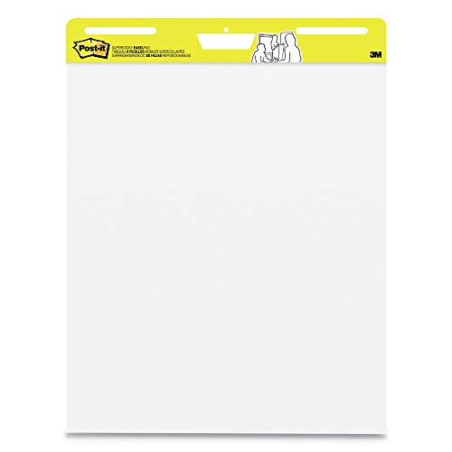 Post-it Super Sticky Staffelei Pad, kurzes Backcard-Format, weiß, 63,5 x 76,2 cm, 30 Blatt/Block, 1 Block/Packung, ideal für virtuelle Lehrer und Schüler (559 STB) von Post-it