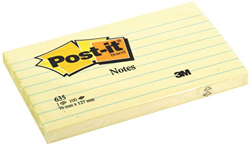 Postit Haftnotizen, 127 x 76 mm, liniert, gelb 0021200665301 von Post-it