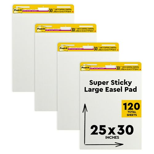 Self-Stick Easel Pad, 25 x 30, White, 4 30-Sheet Pads/Carton von Post-it