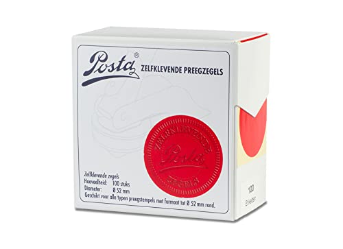 Siegeletiketten selbstklebend - rot - 100 Stück - Ø52mm von Posta
