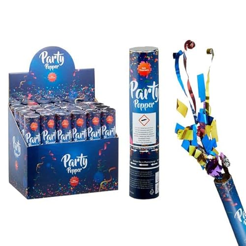 Posten Anker Konfettikanonen Set 10 Stück, Party Popper, bis zu 8 Meter Höhe, bunte Luftschlangen, Konfetti Shooter für Silvester, Geburtstag und Partys von Posten Anker