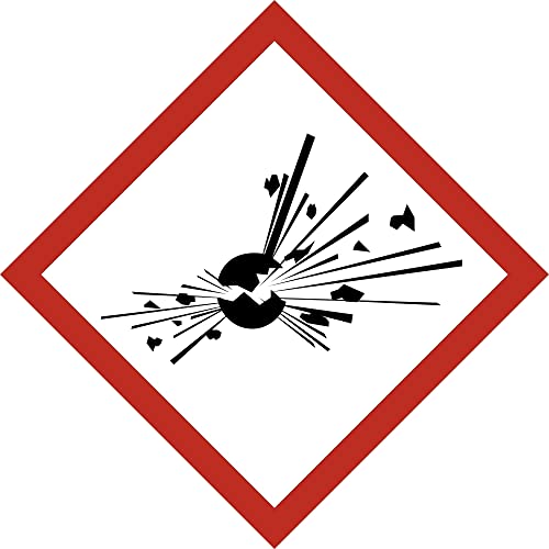 Aufkleber Gefahrzeichen "GHS01, Explosive Stoffe", Premiumqualität verschiedene Größen 21x21 mm (92 Stück) von Poster 38