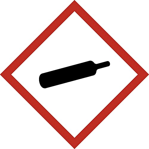 Aufkleber Gefahrzeichen"GHS04, Gase unter Druck", Premiumqualität verschiedene Größen 100x100 mm (3 Stück) von Poster 38