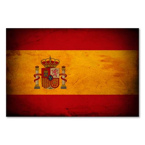 Postereck - 0289 - Vintage Flagge, Fahne Spanien Madrid - Unterricht Klassenzimmer Schule Wandposter Fotoposter Bilder Wandbild Wandbilder - Poster - 4:3-81,0 cm x 61,0 cm von Postereck