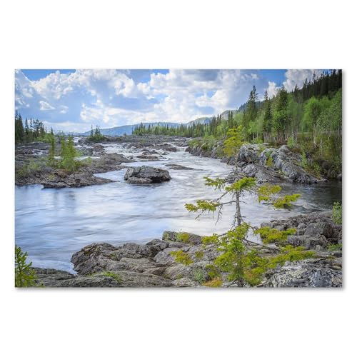 Postereck - 0585 - Skandinavien, Wildnis Schweden Landschaft Natur - Wandposter Fotoposter Bilder Wandbild Wandbilder - Leinwand - 60,0 cm x 40,0 cm von Postereck