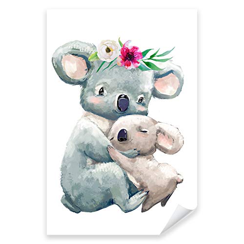 Postereck - 3620 - Kinderzimmer, Koala Mutter Kind Kuscheln Süss - Kinder Kinderzimmer Kinderbild Wandposter Fotoposter Bilder Wandbild Wandbilder - Poster - DIN A4-21,0 cm x 29,7 cm von Postereck