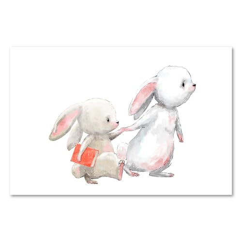 Postereck - 3781 - Kinderzimmer, Hase Freunde Süss Mutter Kind - Kinder Kinderzimmer Kinderbild Wandposter Fotoposter Bilder Wandbild Wandbilder - Poster - DIN A3-29,7 cm x 42,0 cm von Postereck