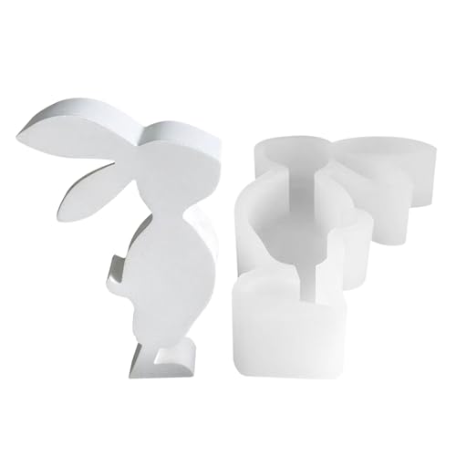 Poupangke Hase Silikon Kerzenform, Niedliche Hasenform Für Ostern,Hase Giessform Silikon Kerzenform, 3D Hasenform Gießformen Silikon, Hase Silikon Kerzenhalter Gießform Für n von Poupangke