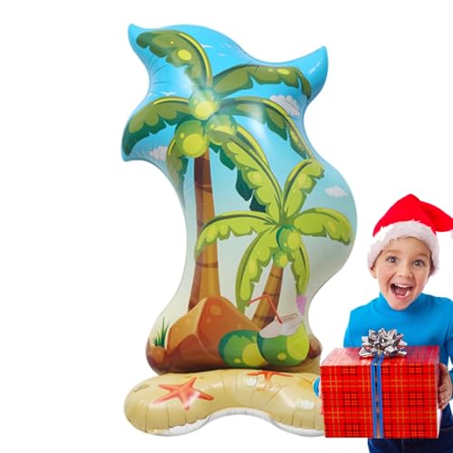 Poupangke Palmen-Luftballons, Palmen-Partydekorationen - Aluminiumfolie-Palme-Sommer-Schlauchboote | Niedliche hawaiianische Foto-Requisiten für Kinder, Erwachsene, hawaiianische Luau-Party von Poupangke