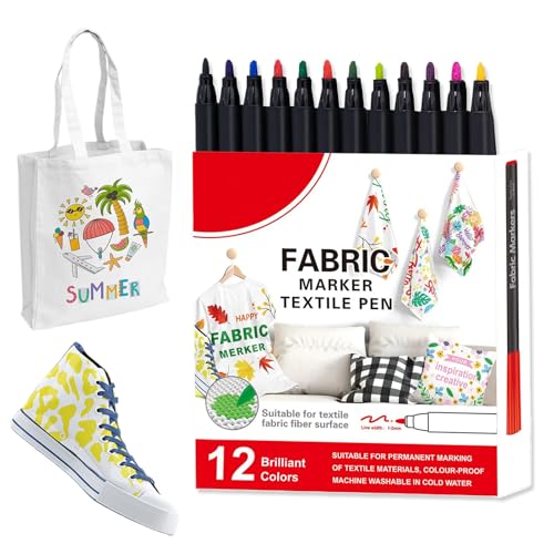 Poupangke Stoffmalfarben Stifte | 12/24 Farbige Textilmalstifte für Leinwand & Stoffe | Waschbare Textilmalstifte Für Baumwolle Heimtextilien Outdoor Stoffbeutel Schuhe Tischdecken Mit Poupangke Stoffmalfarben Stifte | 12/24 Farbige Textilmalstifte für Leinwand & Stoffe | Waschbare Textilmalstifte Für Baumwolle Heimtextilien Outdoor Stoffbeutel Schuhe Tischdecken Mit von Poupangke