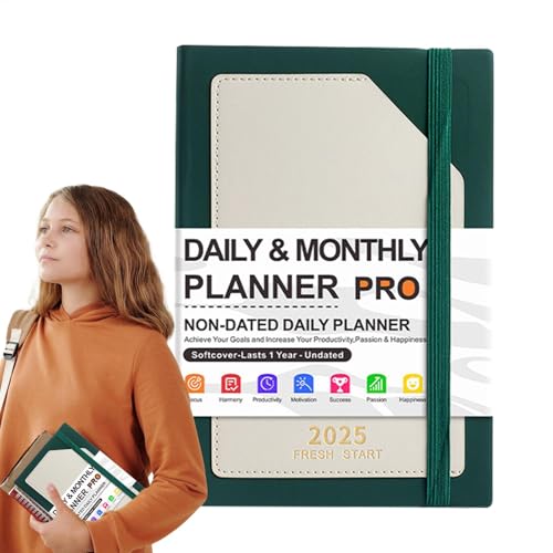 Poupangke Taschen-Notizblock 2025, Terminplaner, Wochenplaner, A5, Wochenplaner, Kalender, Organizer, 180 Blatt zum Organisieren Ihres Terminplans von Poupangke