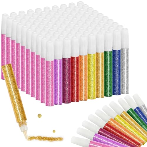 Povxlum 100pcs Glitter Glue Glitzerstifte Glitzerkleber en Vrac 10 Couleurs 10ml Colle Paillettes Artisanat Colle Paillettes pour Enfants Fournitures d'Artisanat Ensemble Fabrication von Povxlum