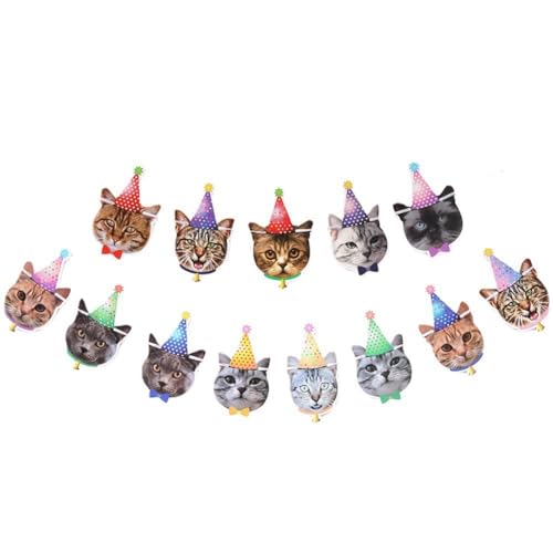 Povxlum Haustier-Geburtstag-Banner Niedlich Wie Abgebildet Papier Katze Hund Geburtstagsparty Wimpelketten von Povxlum