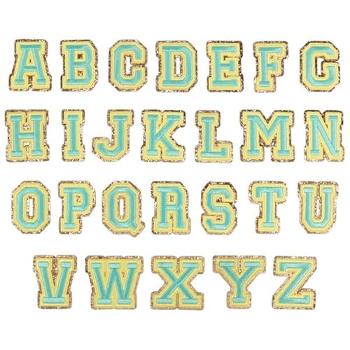 Povxlum 26 Stück Buchstaben zum Aufbügeln, Bügelbuchstaben für Textilien, Patches zum Aufbügeln Alphabet A-Z für Kleidung, Hüte, Schuhe, Slogan Drucken, Basteln, Dekoration von Povxlum