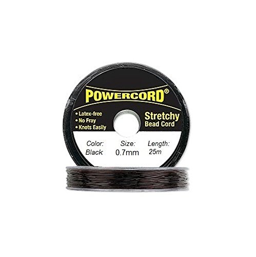 Powercord Elastische Kordel, schwarz, 0,7 mm Durchmesser, 25 Meter von Powercord