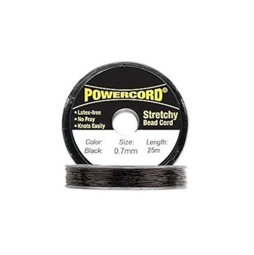 Powercord Elastische Kordel, schwarz, 0,7 mm Durchmesser, 25 Meter von Power Cord