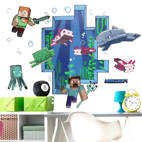 Wandtattoo Kinderzimmer, Poster Kinderzimmer, Wandaufkleber Tapete, Wandtattoo Gaming Jungen Videospiel Wandsticker, für Kinderzimmer, Wohnzimmer Wanddekoration von Powmag