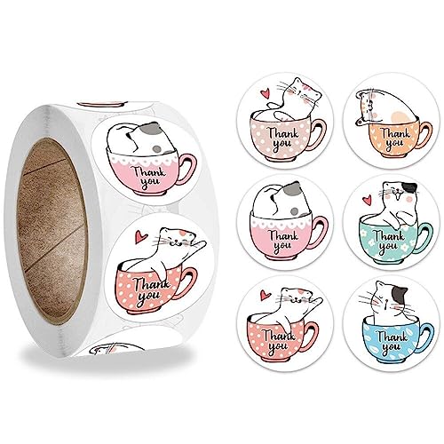 Ppmter Vielen Dank an Sie Aufkleber, 500 Pcs Cartoon Animal Round Sticker, Danke Aufkleber Roll, Babygeschenk- Und Hochzeitsaufkleber -Etiketten, Geschenkverpackungsvorräte von Ppmter