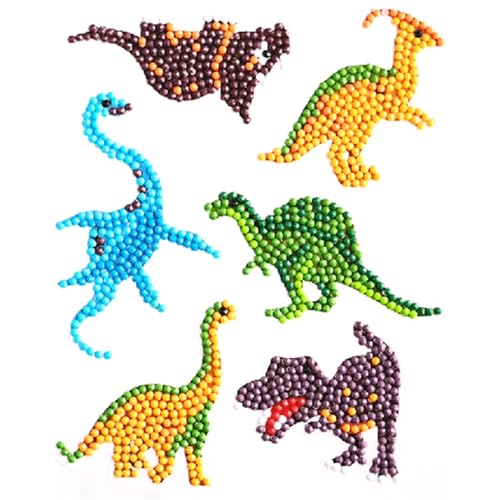 Pracht Creatives Hobby Diamond Painting Stickerset, Motiv Dinosaurier, Bastelset zum Gestalten von Aufklebern mit Glitzersteinchen, für Kinder ab 5 Jahren von Pracht Creatives Hobby