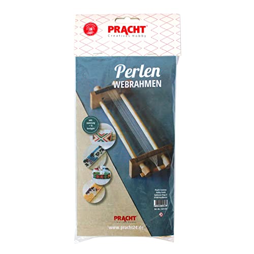 Pracht Creatives Hobby 10243533 3331-035 Perlwebrahmen aus Holz, zum Perlenfädeln, zerlegt, mit Anleitung, zum Weben von Freundschaftsbändern und Armbändern, Holzfarben, universal von Pracht Creatives Hobby