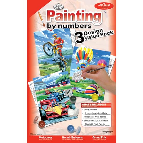 Pracht Creatives Hobby 4669-22051 Royal & Langnickel-Malen nach Zahlen Junior Outdoor Sports, inkl. 3 Bilder, Farben und Pinsel, für Erwachsene und Kinde ab 8 Jahren, Mehrfarbig von Pracht Creatives Hobby