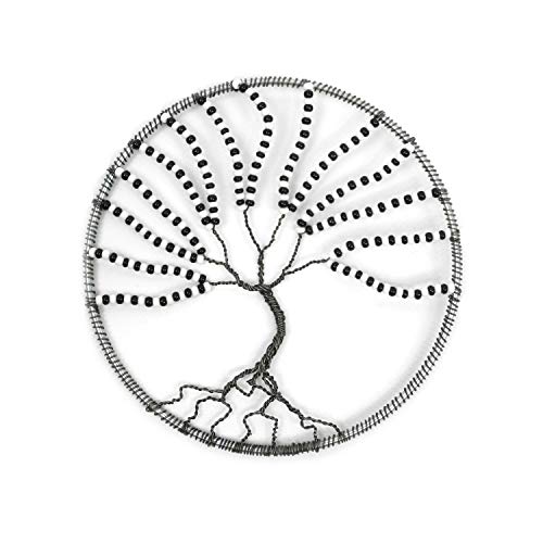 Pracht Creatives Hobby 5951-15295 Bastelset Lebensbaum in schwarz weiß, Kreativset zum Erstellen von einem Lebensbaum aus Draht und Rocailles, Größe ca. 15 cm von Pracht Creatives Hobby