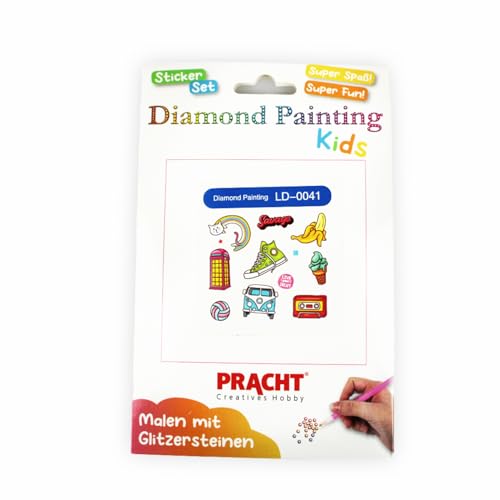 Pracht Creatives Hobby 6035-25191 Diamond Painting Stickerset, Motiv Sports, Bastelset zum Gestalten von Aufklebern mit Glitzersteinchen, für Kinder ab 5 Jahren von Pracht Creatives Hobby