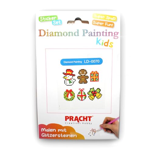 Pracht Creatives Hobby 6035-25241 Diamond Painting Stickerset, Motiv Weihnachten, Bastelset zum Gestalten von Aufklebern mit Glitzersteinchen, für Kinder ab 5 Jahren von Pracht Creatives Hobby