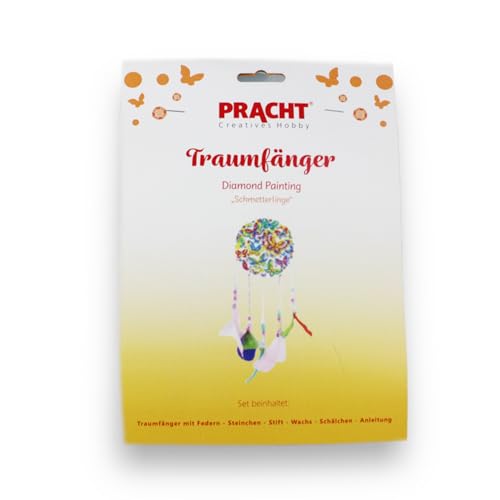 Pracht Creatives Hobby 6045-15021 Diamond Painting Traumfänger, Motiv Schmetterling, Bastelset zum Gestalten eines Traumfängers mit Glitzersteinchen, für Kinder ab 5 Jahren von Pracht Creatives Hobby