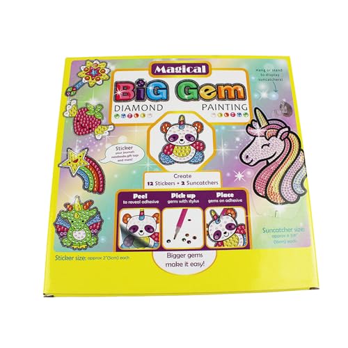 Pracht Creatives Hobby Diamond Painting Box Magical, für 12 Sticker und 2 Fensterbilder mit magischen Motiven, Bastelset zum Malen mit Glitzersteinen, für Kinder ab 8 Jahren von Pracht Creatives Hobby