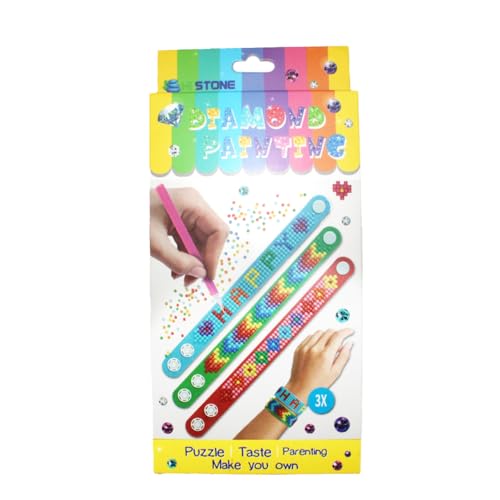 Pracht Creatives Hobby 6048-20051 Diamond Painting Armbänder, 3 Stück, Bastelset zum Gestalten eines persönlichen Armbandes mit Glitzersteinchen, für Kinder ab 5 Jahren von Pracht Creatives Hobby