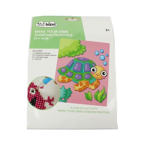 Pracht Creatives Hobby 6050-20051 Diamond Painting Set, Motiv Schildkröte, inkl. Zubehör, Größe ca. 20 x 16 cm, Bastelset zum Malen mit Glitzersteinchen für Kinder ab 5 Jahren von Pracht Creatives Hobby