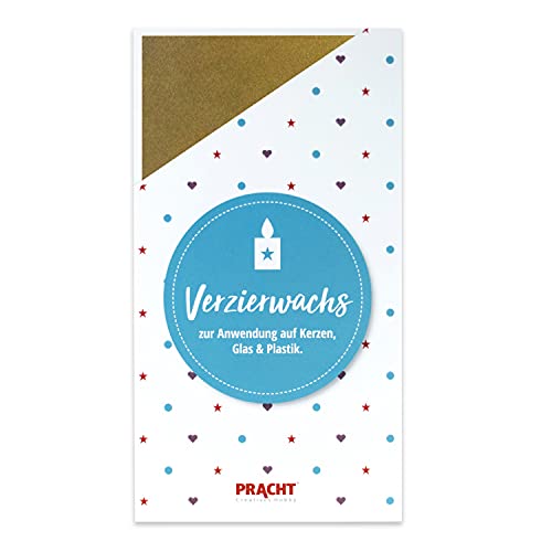 Pracht Creatives Hobby 7001-02 Verzierwachsplatten Metallic in bronzegold matt, 2 Stück, ca. 200 x 100 x 0,5 mm, Wachsplatten zum Modellieren und Verzieren von Kerzen von Pracht Creatives Hobby