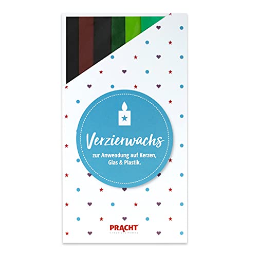 Pracht Creatives Hobby 7050-197 Verzierwachsplatten Mix, 6 halbe Platten, ca. 200 x 50 x 0,5 mm, Wachsplatten zum Modellieren und Verzieren von Kerzen von Pracht Creatives Hobby