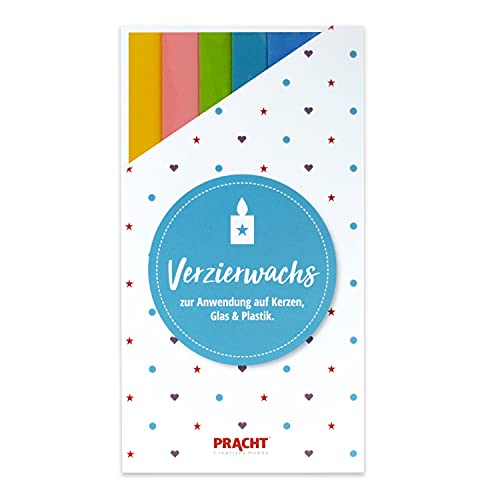 Pracht Creatives Hobby 7050-527 Verzierwachsplatten Mix, 6 halbe Platten, ca. 200 x 50 x 0,5 mm, Wachsplatten zum Modellieren und Verzieren von Kerzen von Pracht Creatives Hobby