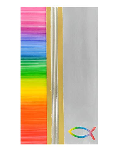 Pracht Creatives Hobby 7073-20515 Verzierwachsplatten Mix regenbogen / metallic, 3 halbe Wachsplatten, ca.200 x 50 x 0,5 mm, Wachsstreifen und Sonderzeichen, zum Modellieren und Verzieren von Kerzen von Pracht Creatives Hobby