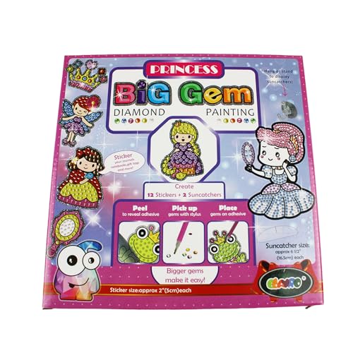 Pracht Creatives Hobby Diamond Painting Box Princess, für 12 Sticker und 2 Fensterbilder mit Prinzessinnen Motiven, Bastelset zum Malen mit Glitzersteinen, für Kinder ab 8 Jahren von Pracht Creatives Hobby