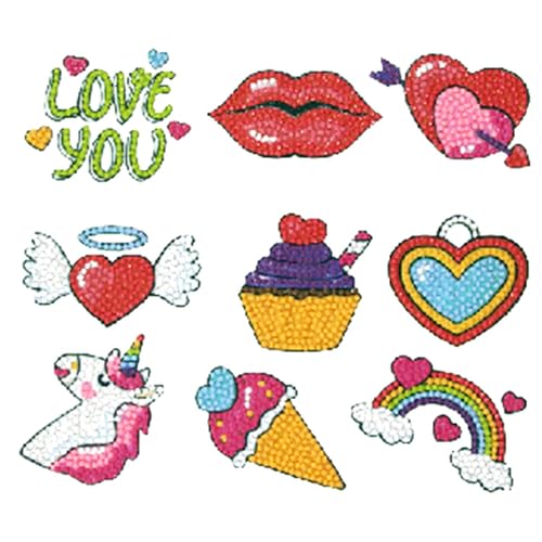 Pracht Creatives Hobby Diamond Painting Stickerset, Motiv Girl Power, Bastelset zum Gestalten von Aufklebern mit Glitzersteinchen, für Kinder ab 5 Jahren von Pracht Creatives Hobby