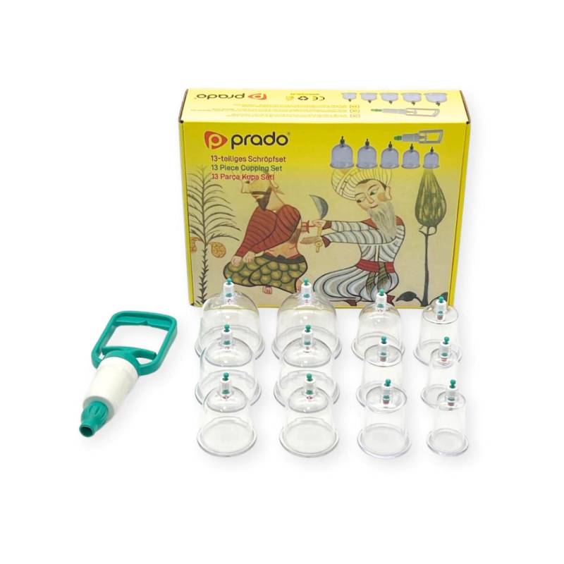 13-Teiliges Schröpfset Schröpfgläser Kunststoff Und Pumpe Cupping Cups Set, Hacamat Seti von PradoDE