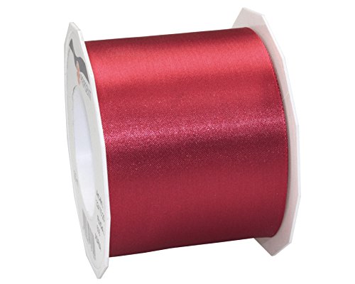 PRÄSENT ADRIA/SATIN bordeaux, 25 m Satinband zum Einpacken von Geschenken, 72 mm Breite, Geschenkband zum Dekorieren & Basteln, Dekoband für Präsente, zu jedem Anlass von PRÄSENT