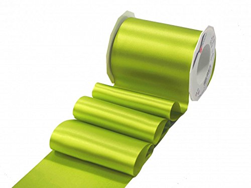 PRÄSENT ADRIA/SATIN limette, 25 m Satinband zum Einpacken von Geschenken, 112 mm Breite, Geschenkband zum Dekorieren & Basteln, Dekoband für Präsente, zu jedem Anlass von PRÄSENT