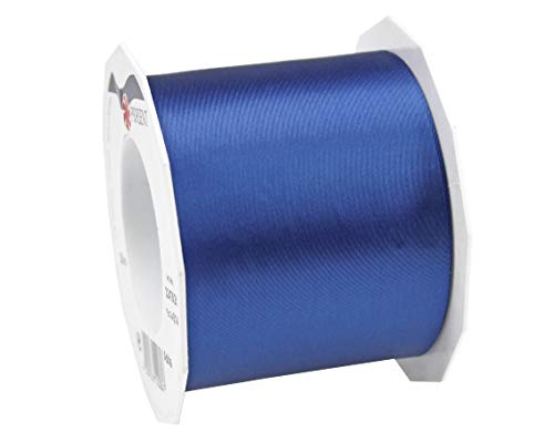 PRÄSENT ADRIA/SATIN royalblau, 25 m Satinband zum Einpacken von Geschenken, 72 mm Breite, Geschenkband zum Dekorieren & Basteln, Dekoband für Präsente, zu jedem Anlass von PRÄSENT