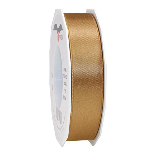 PRÄSENT C.E. Pattberg Satin Gold, 25 m Satinband zum Einpacken von Geschenken, 25 mm Breite, Geschenkband zum Dekorieren & Basteln, Dekoband, Anlass von PRÄSENT