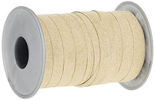 PRÄSENT 18509-634 POLY GLITTER Ringelband gold, 100 m leicht kräuselndes Geschenkband, Breite, Dekoband zum Basteln & Einpacken von Geschenken, für festliche Anlässe, 100-m-Spule 10 mm, meter von PRÄSENT